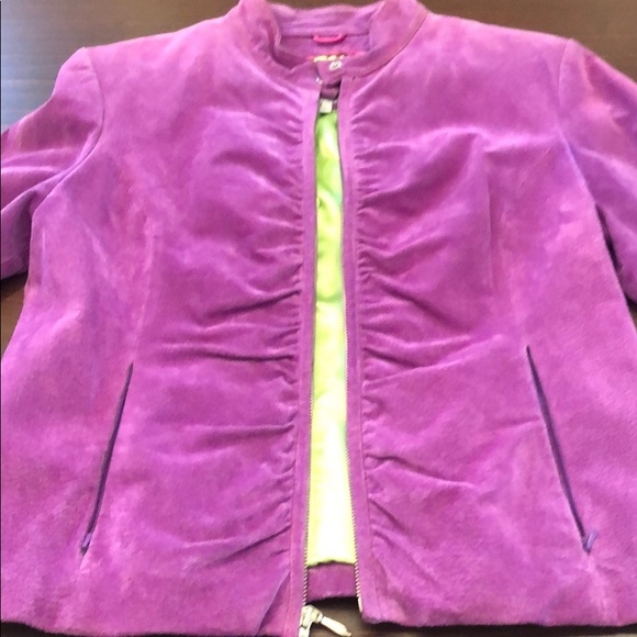 Purple leather jacket only worn a couple of times. - Picture 3 of 3